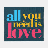 Alles was du brauchst ist Liebe Fleecedecke (Vorderseite (Horizontal))