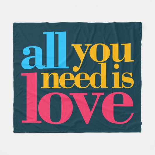 Alles was du brauchst ist Liebe Fleecedecke (Vorderseite (Horizontal))