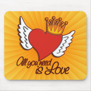 Alles was du brauchst ist Liebe Gelber Schimmer Mousepad