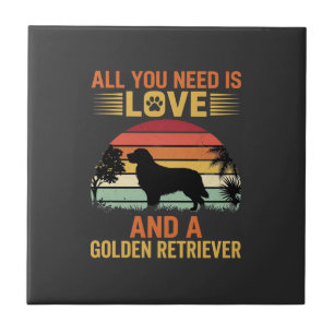 Alles was du brauchst ist Liebe Golden Retriever Fliese