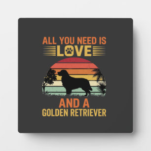 Alles was du brauchst ist Liebe Golden Retriever Fotoplatte