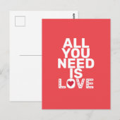 Alles was du brauchst ist Liebe Herzstifte ohne Fo Postkarte (Vorne/Hinten)