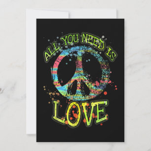 Alles, was du brauchst, ist Liebe Hippie Einladung