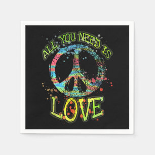Alles was du brauchst ist Liebe Hippie Serviette