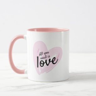 Alles was du brauchst ist Liebe Kaffee Rosa Tass Tasse