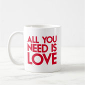 Alles, was du brauchst, ist Liebe. Kaffeetasse (Links)