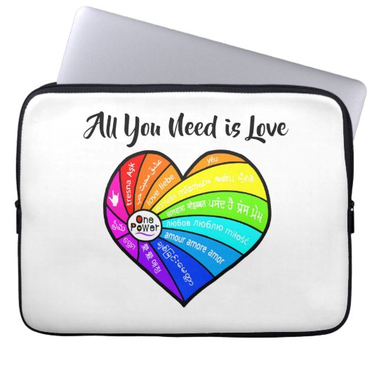 Alles, was du brauchst, ist Liebe Laptopschutzhülle (Vorderseite)