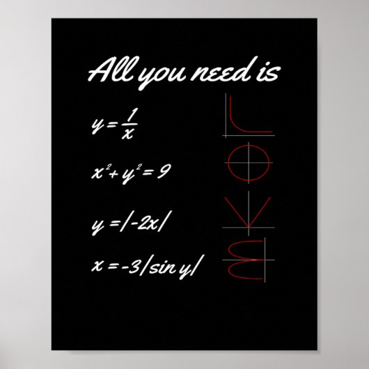 Alles, was du brauchst, ist LIEBE-Mathematik Poster (Vorne)