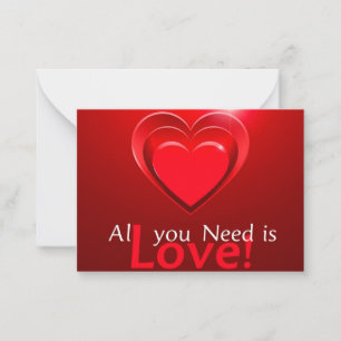 Alles, was du brauchst, ist Liebe Mitteilungskarte