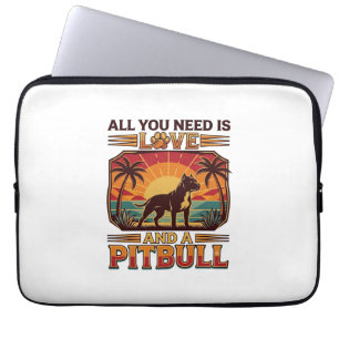 Alles was du brauchst ist Liebe Pitbull Hund Sonne Laptopschutzhülle