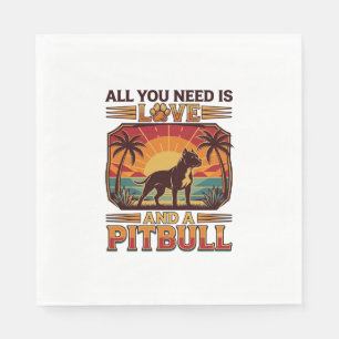 Alles was du brauchst ist Liebe Pitbull Hund Sonne Serviette
