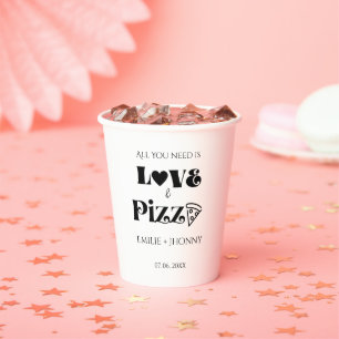 Alles was du brauchst ist Liebe & Pizza Junggesell Pappbecher