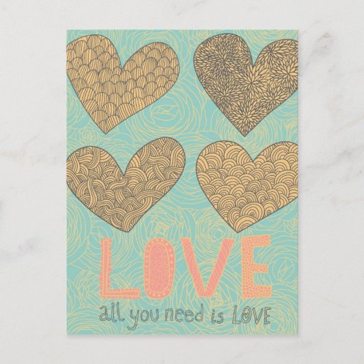 Alles, was du brauchst, ist Liebe Postkarte (Vorderseite)