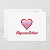 Alles, was du brauchst, ist Liebe Postkarte (Vorne/Hinten)