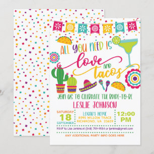 Alles was du brauchst ist Liebe & Tacos Einladung 
