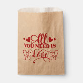 Alles, was du brauchst, ist Liebe Typografie Gönne Geschenktütchen (Vorderseite)