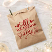 Alles, was du brauchst, ist Liebe Typografie Gönne Geschenktütchen (Ausgeschnitten)