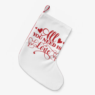 Alles, was du brauchst, ist Liebe-Typografie-Liebe Kleiner Weihnachtsstrumpf