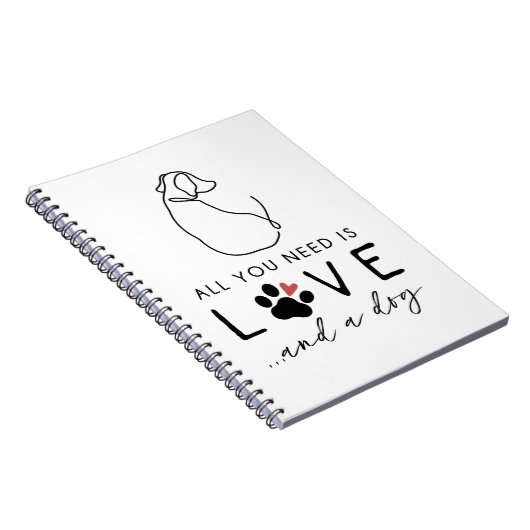 Alles was du brauchst ist Liebe und ein Hund Notizblock (Rechte Seite)
