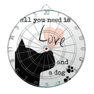 alles was du brauchst ist Liebe und ein Hund pink Dartscheibe