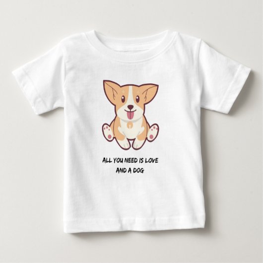 Alles, was du brauchst, ist Liebe und ein Hundekin Baby T-shirt (Vorderseite)