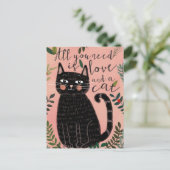 Alles, was du brauchst, ist Liebe... Und eine Katz Postkarte (Stehend Vorderseite)