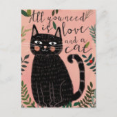Alles, was du brauchst, ist Liebe... Und eine Katz Postkarte (Vorderseite)