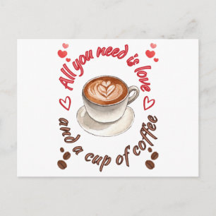 Alles, was du brauchst, ist Liebe und eine Tasse K Feiertagspostkarte