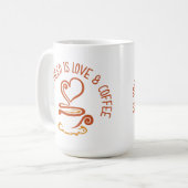 Alles was du brauchst ist Liebe und Kaffee Kaffeetasse (Vorderseite Links)