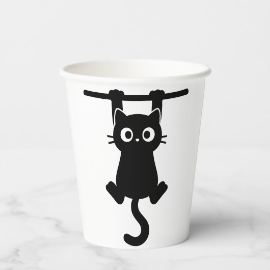 Alles, was du brauchst, ist Liebe und Katze Pappbecher (Rückseite)