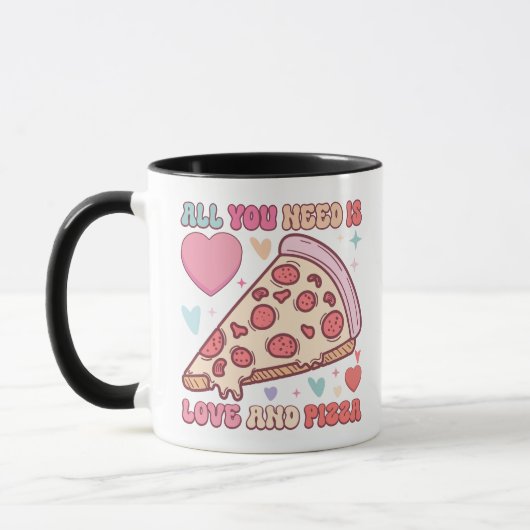 Alles was du brauchst ist Liebe und Pizza | Funny  Tasse (Links)