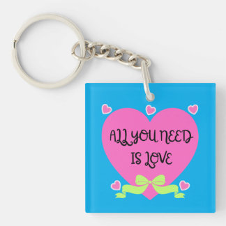 Alles, was du brauchst, ist Liebe – Valentinsherz- Schlüsselanhänger