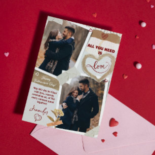 Alles, was du brauchst, ist Liebe Valentinstag Fot Feiertagskarte