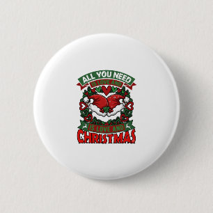Alles was du brauchst ist Liebe Weihnachten Santa Button