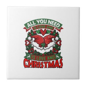 Alles was du brauchst ist Liebe Weihnachten Santa Fliese