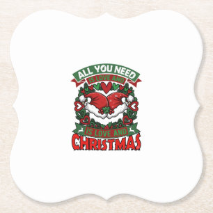 Alles was du brauchst ist Liebe Weihnachten Santa  Untersetzer