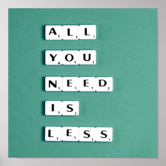 Alles, was du brauchst, ist weniger, Minimalistisc Poster (Vorne)