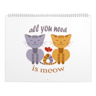 Alles was du brauchst sind Miau-Valentinskatzen Kalender