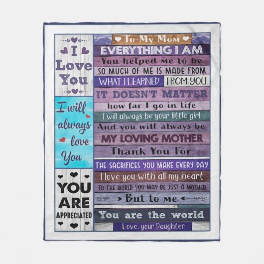 Alles, was ich bin, hat mir geholfen, Tochter zur  Fleecedecke (Vorderseite)