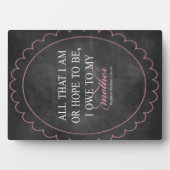 "Alles, was ich bin oder hoffen zu sein, verdanke  Fotoplatte (Vorderseite)