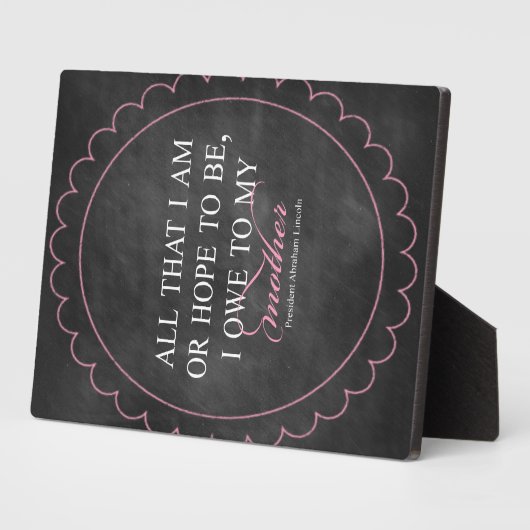 "Alles, was ich bin oder hoffen zu sein, verdanke  Fotoplatte (Seite)