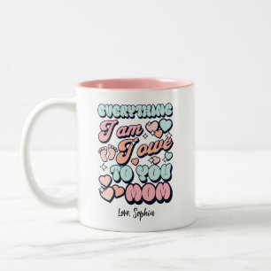 Alles, was ich bin, verdanke ich dir, Mama Zweifarbige Tasse
