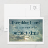 "Alles, was ich brauche" Bestätigung Postkarte (Vorne/Hinten)