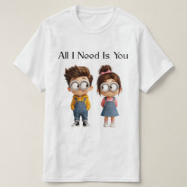 Alles was ich brauche bist Du | Süßer Cartoon-Jung T-Shirt