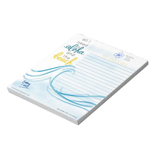 Alles, was ich brauche, ist Aloha und der Strand, Notizblock (Rotiert)