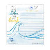 Alles, was ich brauche, ist Aloha und der Strand, Notizblock (Vorderseite)