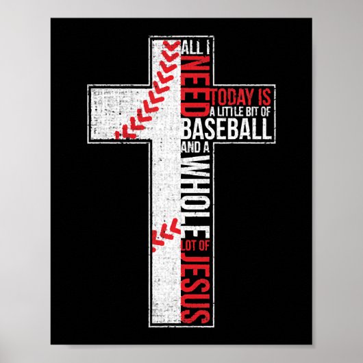 Alles, was ich brauche, ist Baseball & Jesus Chris Poster (Vorne)