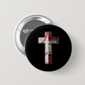 Alles was ich brauche ist Baseball & Jesus Christl Button (Vorne & Hinten)