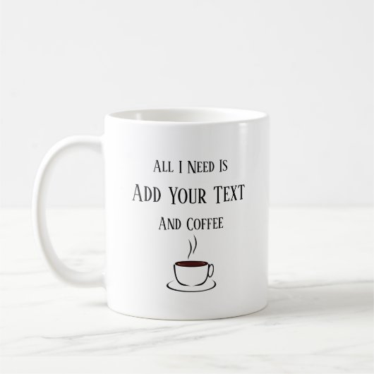 Alles, was ich brauche, ist dein Text und Kaffee. Kaffeetasse (Links)