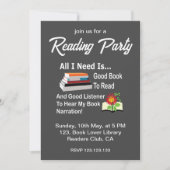 Alles, was ich brauche, ist ein gutes Buch- und Li Einladung (Vorderseite)